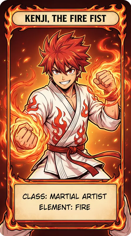 烈焰拳师角色卡片——海角爆料精选动漫角色